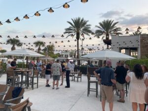 people gather for happy hour